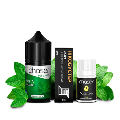 Chaser For Pods Mint 30мл — Набор для самозамеса (солевой никотин)