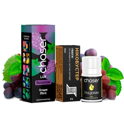 Chaser LUX Grape Mint 30мл — Набор для самозамеса (солевой никотин)