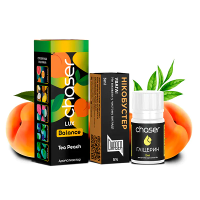 Chaser LUX Peach Tea 30мл — Набор для самозамеса (солевой никотин)