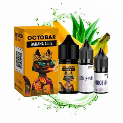 Octobar Banana Aloe 30мл — Набір для самозамісу (сольовий нікотин)
