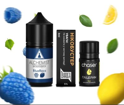 Alchemist Blue Razz 30мл — Набор для самозамеса (солевой никотин)