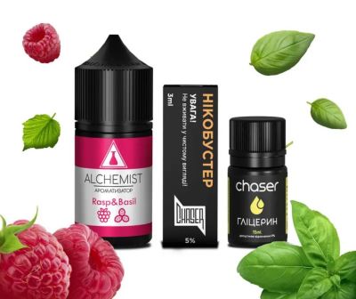 Alchemist Raspberry Basilic 30мл — Набор для самозамеса (солевой никотин)