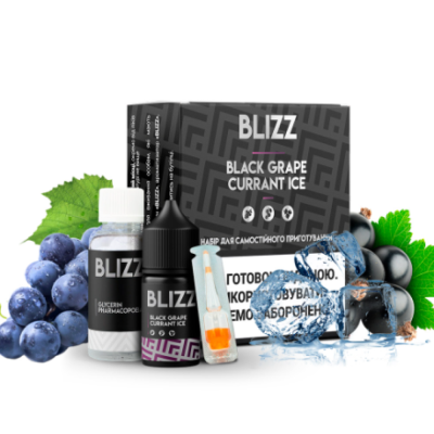 Blizz Black Grape Currant Ice 30мл — Набір для самозамісу (сольовий нікотин)