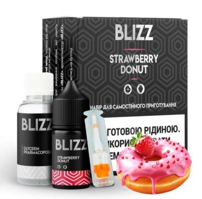 Blizz Strawberry Donut 30мл — Набір для самозамісу (сольовий нікотин)