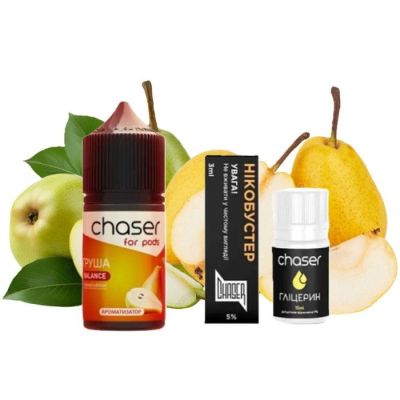 Chaser For Pods Pear 30мл — Набір для самозамісу (сольовий нікотин) 
