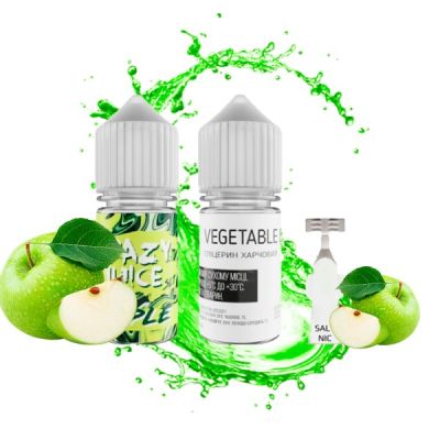 Crazy Juice Apple 30мл — Набір для самозамісу (сольовий нікотин)