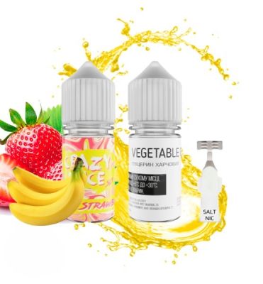 Crazy Juice Banana Strawberry 30мл — Набір для самозамісу (сольовий нікотин)