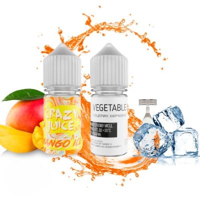 Crazy Juice Mango Ice 30мл — Набір для самозамісу (сольовий нікотин)