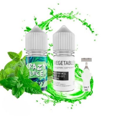 Crazy Juice Mint 30мл — Набір для самозамісу (сольовий нікотин)