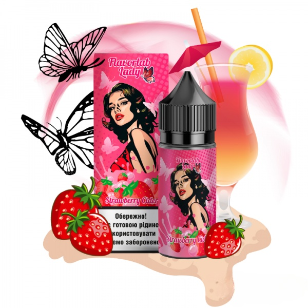 Flavorlab FL350 Lady Strawberry Sider 30мл — Набор для самозамеса (солевой никотин)