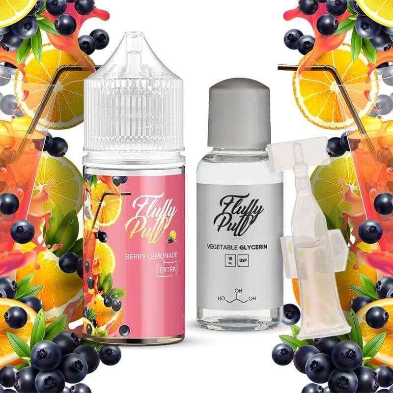 Fluffy Puff Berry Lemonade 30мл — Набір для самозамісу (сольовий нікотин)