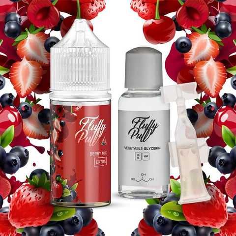 Fluffy Puff Berry Mix 30мл — Набор для самозамеса (солевой никотин)