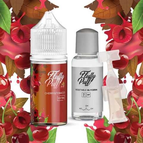 Fluffy Puff Cherry Tobacco 30мл — Набор для самозамеса (солевой никотин)