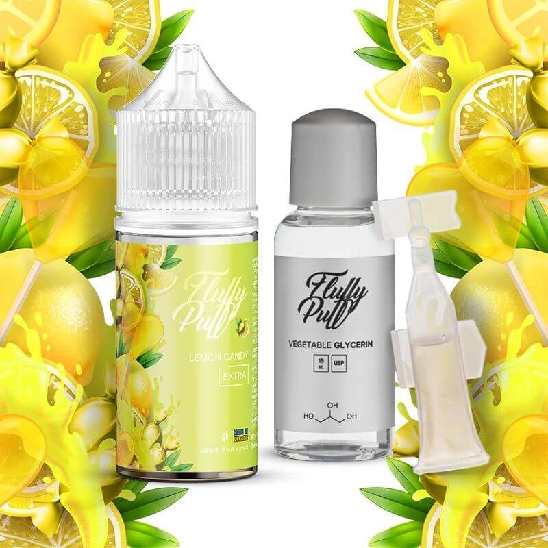 Fluffy Puff Lemon Candy 30мл — Набор для самозамеса (солевой никотин)