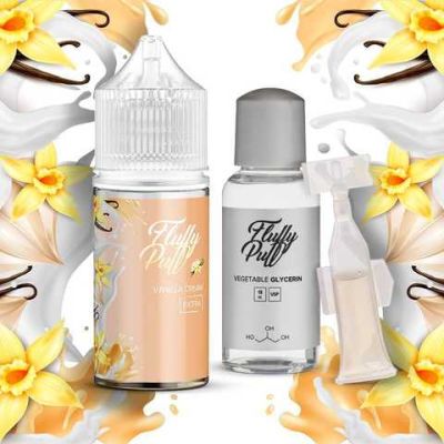 Fluffy Puff Vanilla Cream 30мл — Набір для самозамісу (сольовий нікотин)