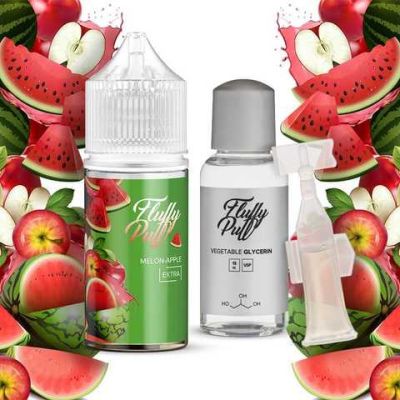 Fluffy Puff Watermelon Apple 30мл — Набір для самозамісу (сольовий нікотин)