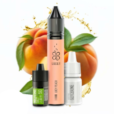Lucky Juicy Peach 30мл — Набор для самозамеса (солевой никотин)