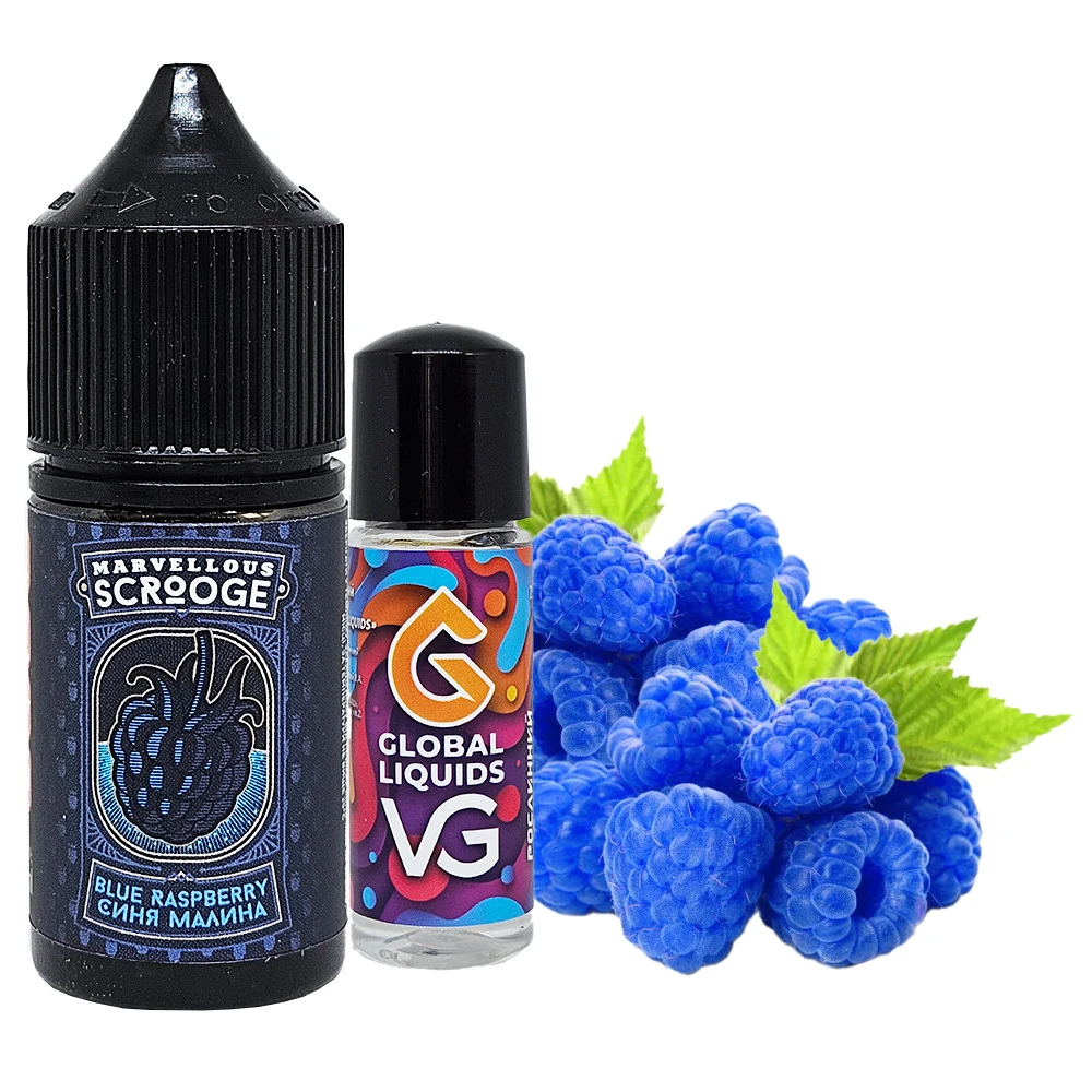 Marvellous Scroodge Blue Raspberry 30мл — Набір для самозамісу (сольовий нікотин)