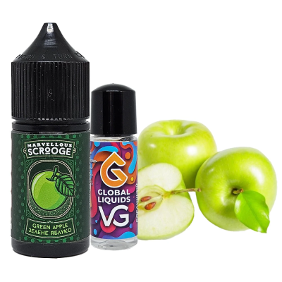 Marvellous Scroodge Green Apple 30мл — Набор для самозамеса (солевой никотин)