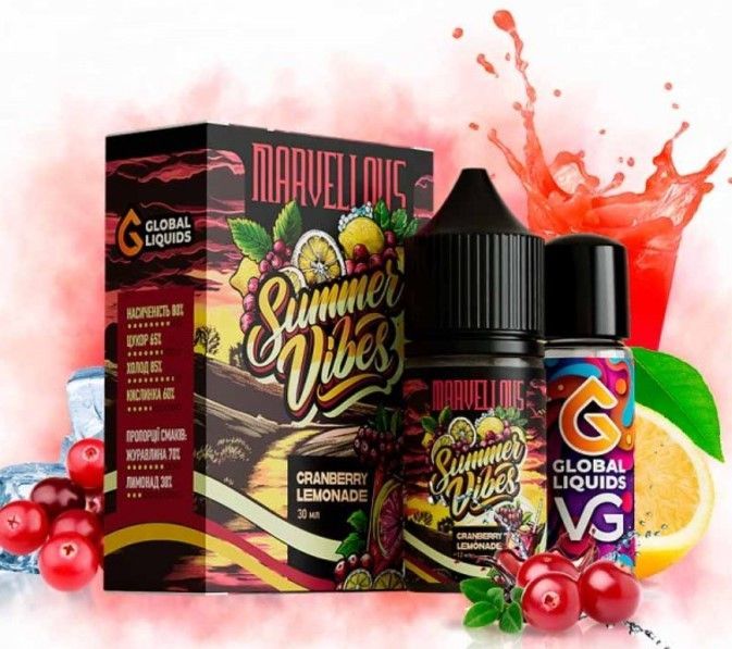Marvellous Summer Vibes Cranberry Lemonade 30мл — Набір для самозамісу (сольовий нікотин)