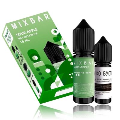 Mix Bar Sour Apple 15мл — Набор для самозамеса (солевой никотин)