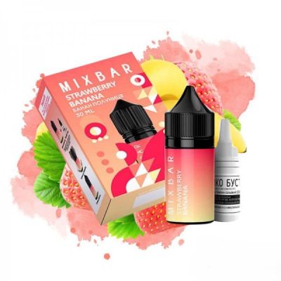 Mix Bar Strawberry Banana 30мл — Набір для самозамісу (сольовий нікотин)