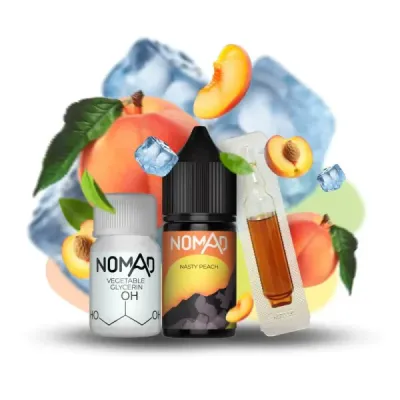 Nomad Nasty peach 30мл — Набір для самозамісу (сольовий нікотин)