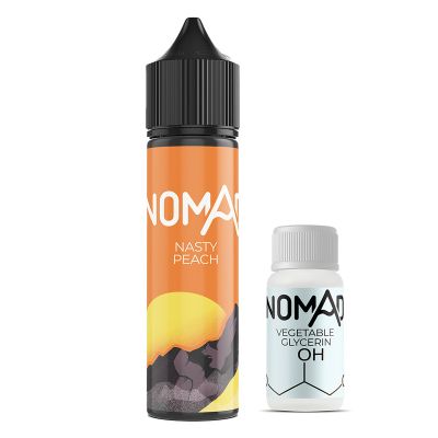 Nomad Nasty Peach 60мл — Набор для самозамеса (органический никотин)