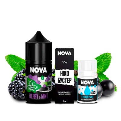 Nova Berry Mint 30 мл — Набір для самозамісу (сольовий нікотин)