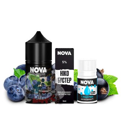 Nova Blackcurrant Grape 30 мл — Набір для самозамісу (сольовий нікотин)