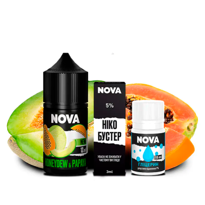 Nova Honeydew Papaya 30 мл — Набір для самозамісу (сольовий нікотин)