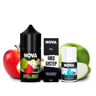 Nova Mixed Apple 30 мл — Набір для самозамісу (сольовий нікотин)