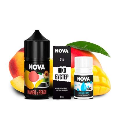 Nova Peach Mango 30 мл — Набір для самозамісу (сольовий нікотин)