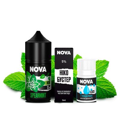 Nova Spearmint 30 мл — Набір для самозамісу (сольовий нікотин)