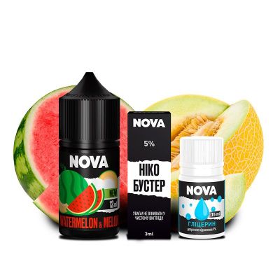 Nova Watermelon Melon 30 мл — Набір для самозамісу (сольовий нікотин)