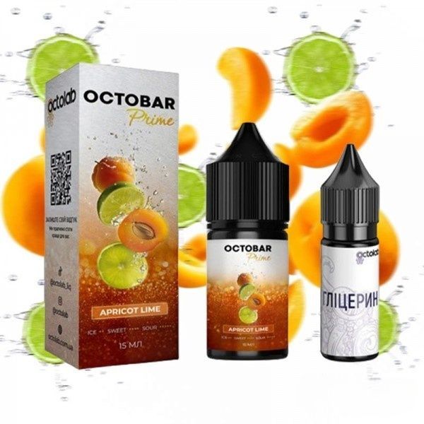 Octobar Prime Apricot Lime 30мл — Набір для самозамісу (сольовий нікотин)