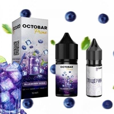 Octobar Prime Blueberry Soda 30мл — Набір для самозамісу (сольовий нікотин)