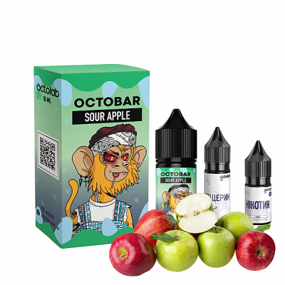 Octobar Sour Apple 30мл — Набір для самозамісу (сольовий нікотин)