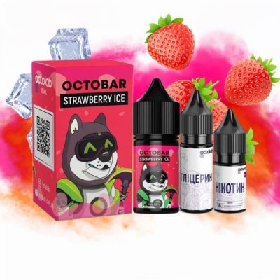 Octobar Strawberry Ice 30мл — Набір для самозамісу (сольовий нікотин)